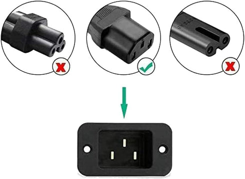 2-Pack Replacement AC Power Cord, 3.28 feet (1 meter) 3 Prong 18 AWG for Printer, PC, Monitor Power Supply