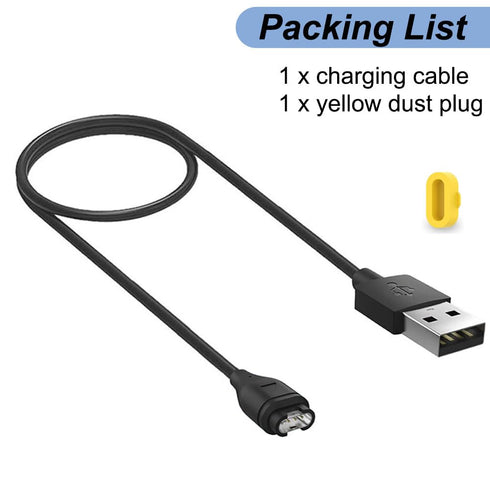 Charger for Garmin Fenix 7 7X 7S, Fenix 6 6X 6S Pro, Fenix 5 5X 5S, Replacement USB Charging Cable with Yellow Dust