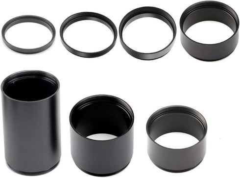 Telescope T2-Extension Tube Kit for SLR Cameras, Lengths 3mm to 55mm, M42x0.75 on Both Sides (Upgraded)