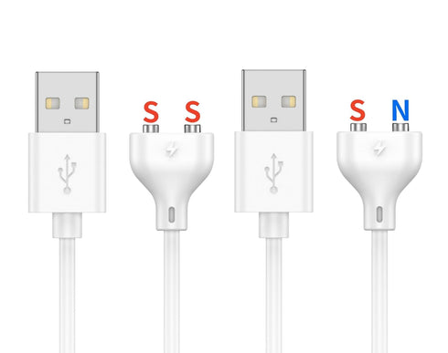 Magnetic USB DC Charger Cable, 2 Pack (1 Single Polarity & 1 Double Polarity), 31.4 Inch Charger for Toys, Cleansor