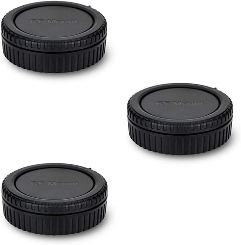 Camera Rear Lens Cap & Body Cap Cover for Canon RF Mount Mirrorless Cameras, 3 Packs
