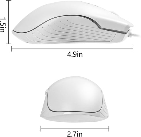 Wired Gaming Mouse - RGB Ergonomic LED Backlit USB Gamer Mouse for Windows, Mac, and Linux OS, White