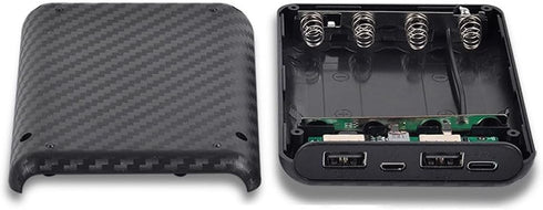 Floweringbeter 4 Slots Power Bank Battery Box Charging Case with Type C and