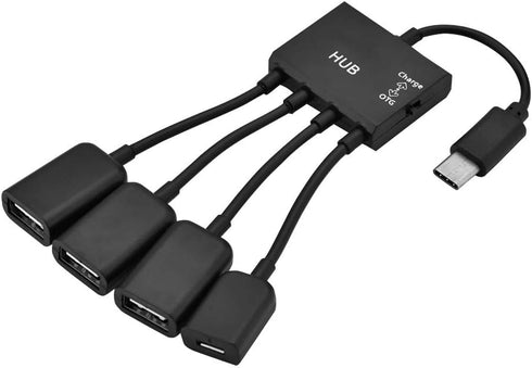 4 in 1 USB3.1 Type C HUB - Type C Male to 3 USB 2.0 Female Ports, OTG Function Supported