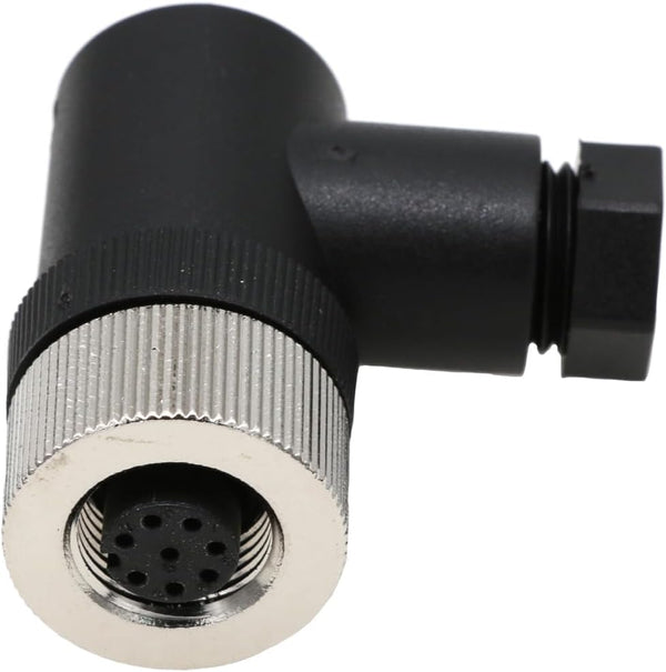 M12 8 Pin Aviation Sensor Connector Waterproof Screw Threaded Coupling Electrical Connector Field Wireable Right Angle