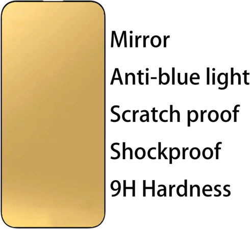 2 PCS Anti-Blue Tempered Glass Mirror Screen Protector for iPhone 14 Pro Max, 6.7 inch 9H Hardness Anti-scratch