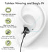 12FT 3.5mm CGS06 Extra Long Earbuds for TV & PC, with Spring Coiled Extension Cable, Volume Control & Mic, in-Ear Wired