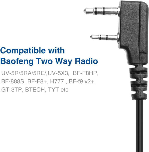 Baofeng BF-S112 Two Way Radio Speaker - Black, Auxiliary