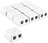 NavePoint Keystone Jack Surface-Mount Box, 2-Port White, 10-Pack