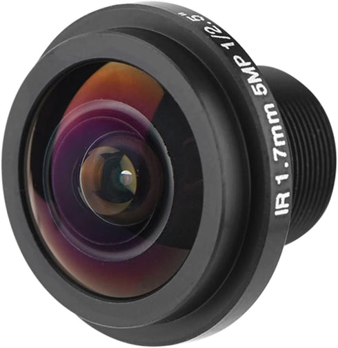 M12 Wide Angle Lens 3×3×3 5Mp Fisheye Security Camera Lens, 1.7Mm Length 185 CCTV Lens for Fisheye Security Cam
