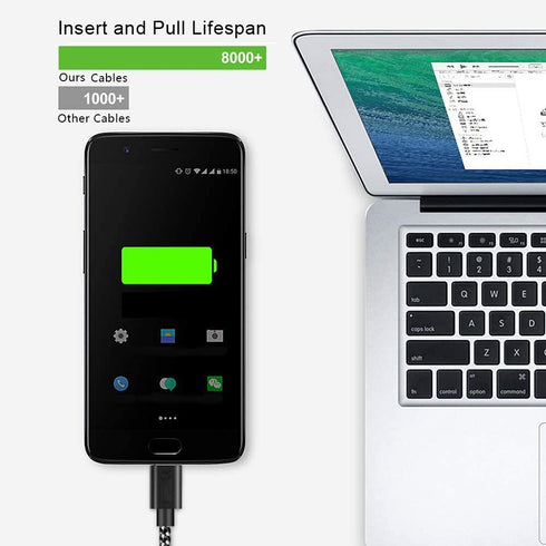 SPEATE USB Type C Cable 5-Pack: Fast Charging, High-Speed Data Sync for Galaxy S9, Note, LG, ONEPLUS & More (Black Gray)