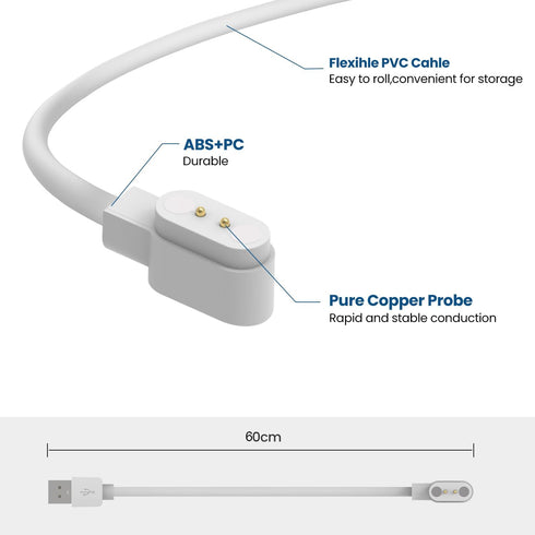 2-Pack Charger Compatible with Veryfit/Da Fit Smart Watch, Replacement Charging Cable for Smart Watch with Da Fit App