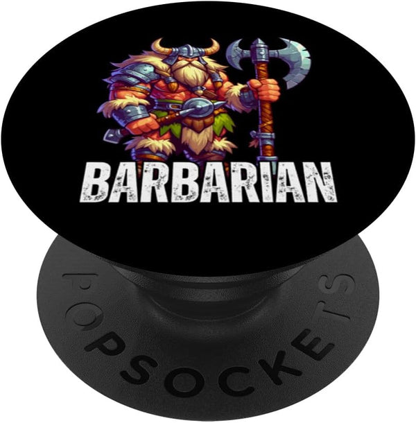 Dwarf Barbarian Fantasy Tabletop RPG Roleplaying Gamer PopSockets Standard PopGrip