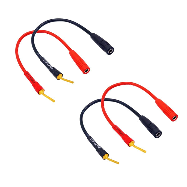 Pin Banana Plugs to 4mm Female Banana Jack Adapter - 8 Inches Banana Plug Adapter Cable, 4-Packs