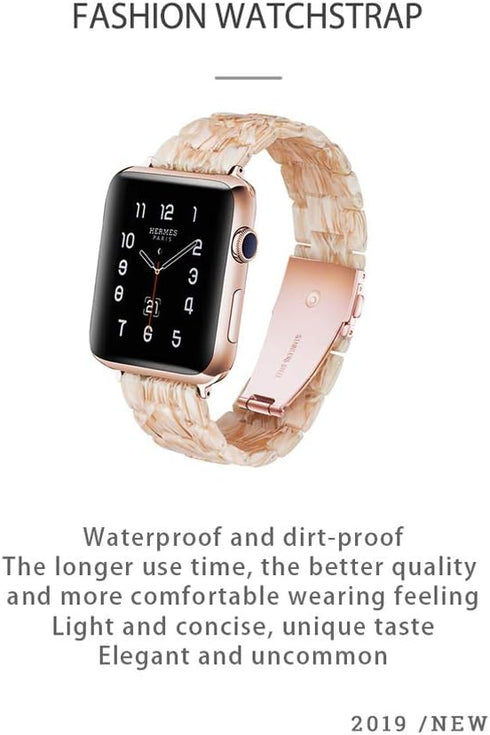 Light Apple Watch Band, Fashion Resin for Series 10 9 8, Compatible with 40mm for Women, Silky White