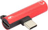 2Pcs USB Type-C to 3.5mm Female Headphone & Charger Adapter, 2-in-1 Fast Charging Cable for Type-C Phones (Red)