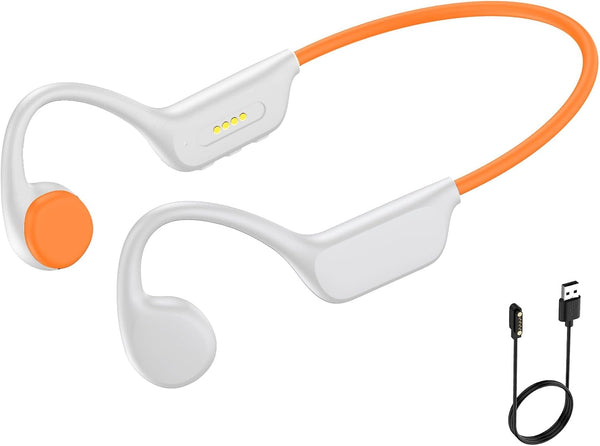 Bone Conduction Swimming Headphones -IPX8 Waterproof Earphones Built-in 32GB MP3 Player &