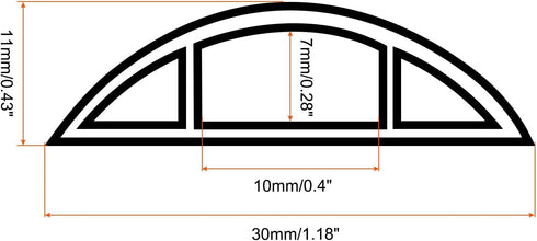 PATIKIL Floor Cord Cover Cable Protector Cable Raceway Hider 10ft Red Self Adhesive Extension Cable Management for Home Office 0.4" W x 0.28" H
