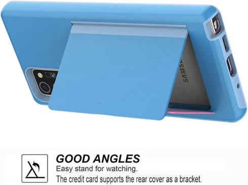 Phone Case for Samsung Galaxy Note 20 with Tempered Glass Screen Protector, Slim Wallet Cover with Credit Card Holder