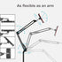 Heavy Duty Steel Phone/Tablet Floor Stand, Adjustable Mobile Cell Mount with 360 Degree Rotation, 4.6 Feet Long Arm