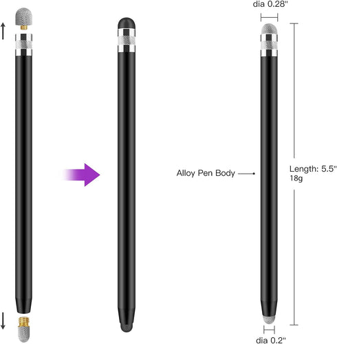 Stylus Pens for Touch Screens,Granabol Sensitivity Capacitive Stylus 4 in 1 Touch Screen Pen with 8 Extra Replaceable Tips for iPhone iPad Tablets All Universal Touch Devices(2Pcs)