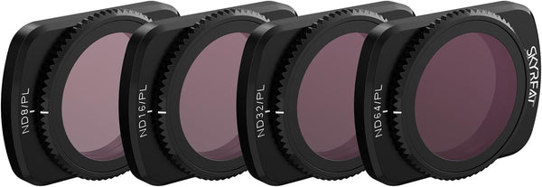 Skyreat ND Polarized Filters Set for DJI Osmo Pocket 3 Creator Combo Accessories - 4-Pack (ND8/PL, ND16/PL, ND32/PL,