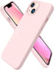 ORNARTO iPhone 13 Case 6.1" - Slim Liquid Silicone, 3 Layers, Full Coverage Soft Gel Rubber - Chalk Pink