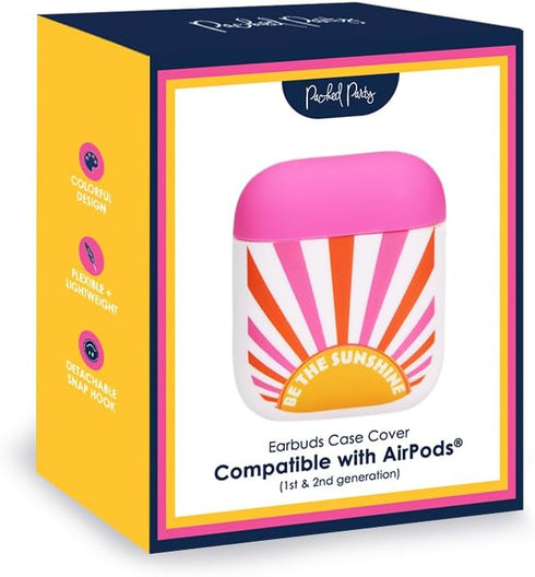 Packed Party AirPods Case Cover, Soft Silicone Protective Cover with Detachable Gold Hook, Compatible with AirPods