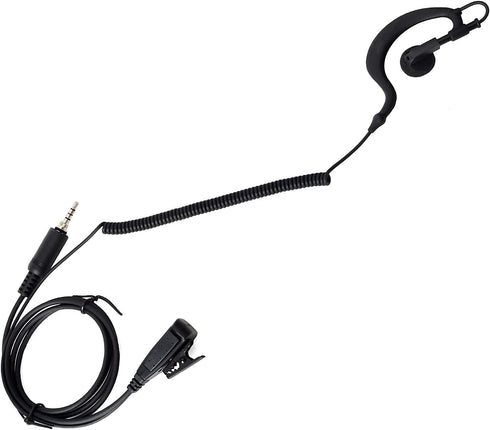HYS G Shape Earpiece Headset with Built-in Mic PTT, Waterproof Jack for Yaesu Vertex Handheld Radio