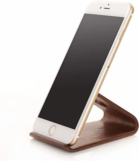 Wooden Cell Phone Stand, Universal Non-Slip Desktop Holder for iPhone, iPhone 13, Samsung Galaxy Smartphones, iPad