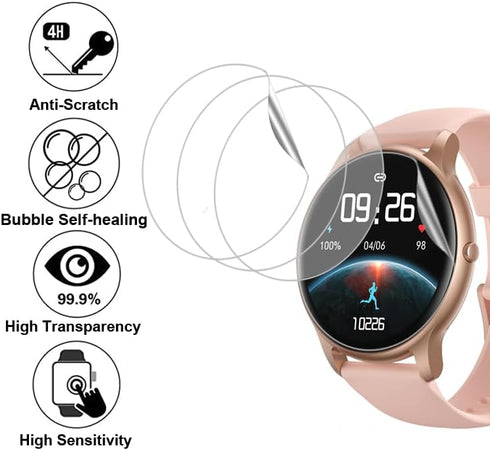 Screen Protector 4-Pack Compatible with Parsonver SR1 1.32” Round Screen Smartwatch, Soft TPU