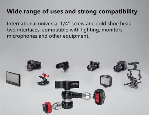 IFOOTAGE Magic Arm Clamp, Adjustable Friction Power Articulating Arm with 1/4" Thread Screw for DSLR Camera Rig/Monitor