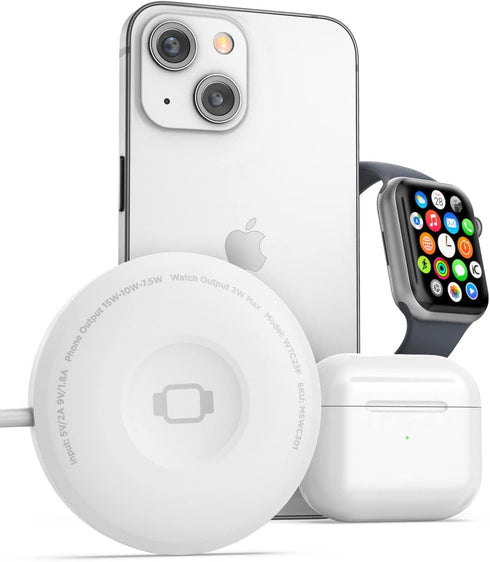 Galvanox 2-in-1 Charger for iPhone and Apple Watch Combo, Magnetic Dual Sided Charging Compatible with MagSafe