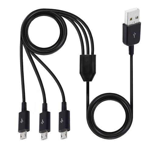 Herfair 3-in-1 Micro USB Splitter: 3 USB to Multi Micro USB Adapter, 480Mbps Data Sync for all Micro USB devices.