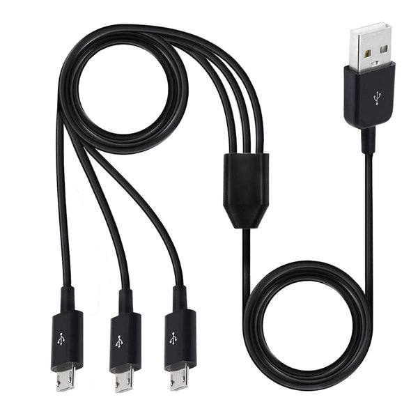 Herfair 3-in-1 Micro USB Splitter: 3 USB to Multi Micro USB Adapter, 480Mbps Data Sync for all Micro USB devices.