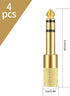 4 Pcs 6.35mm (1/4 inch) Male to 3.5mm (1/8 inch) Female Stereo Headphone Adapters, 3.5mm/1/8'' Female to 6.35mm/1/4'' Male Stereo Audio Adapter Jack Plug for Headphone, Gold Plate