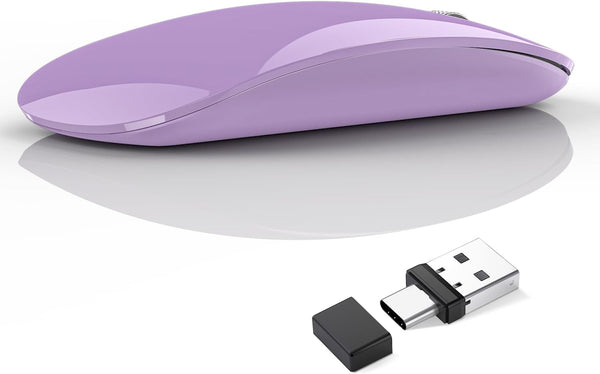 Uiosmuph G11 Wireless Mouse, USB C Rechargeable, Slim Silent 2.4GHz Optical Mouse for Laptop/Mac/PC