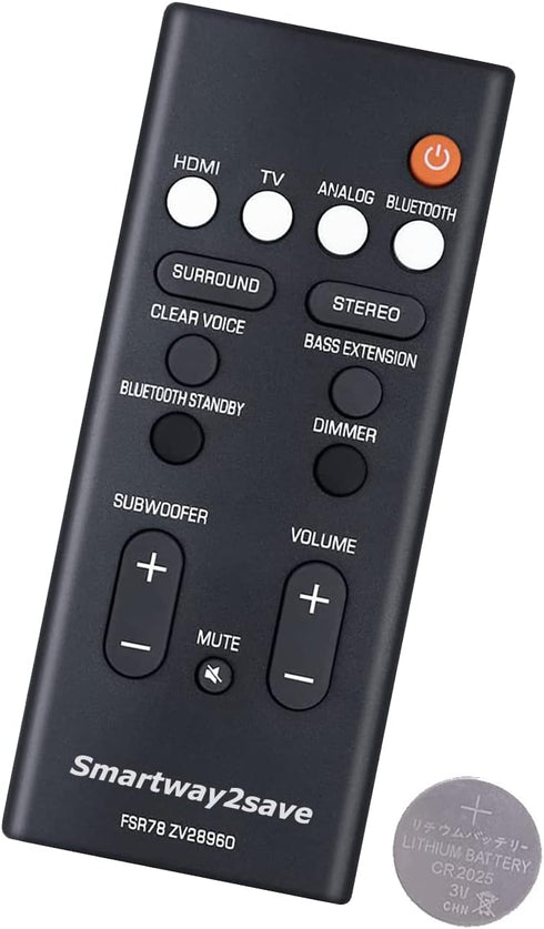 Replacement FSR78 ZV28960 Remote Control for Yamaha Audio Soundbar System