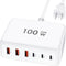 100W GaN USB C Fast Charger Block, Compact 6 Port GaN Charging Station HUB for iPhone 15 14 13 12 Pro Max, iPad Pro