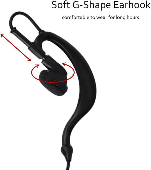 Walkie Talkie Headset for Baofeng BF-888s, Kenwood TK-3160, Two Way Radio with Mic PTT Earpiece