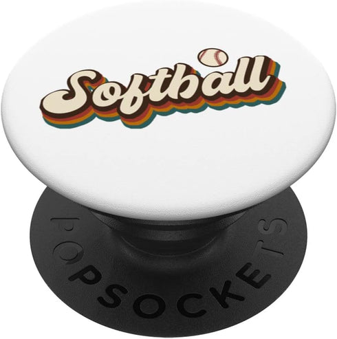 Retro Softball Graphic PopSockets Swappable PopGrip