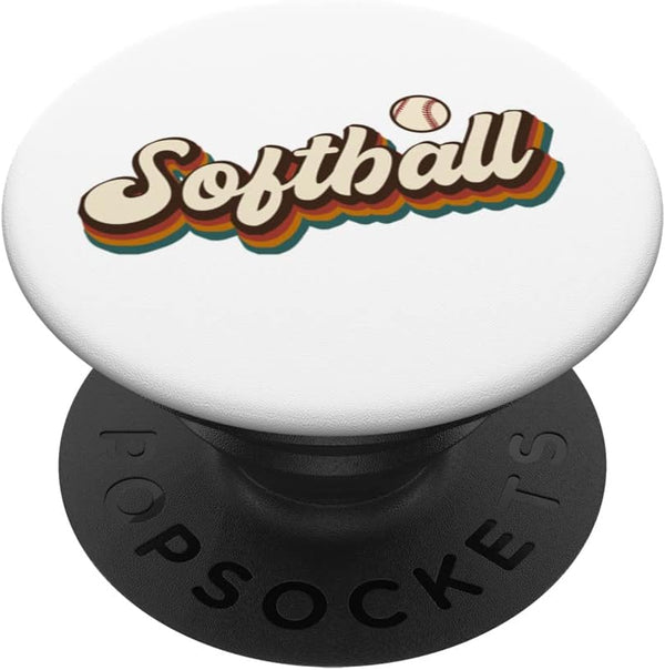 Retro Softball Graphic PopSockets Swappable PopGrip