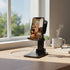 Solareon 17 16 15 14 13 Adjustable Cell Phone Stand for Desk, Heavy Duty Black Phone Holder with Foldable & Stable