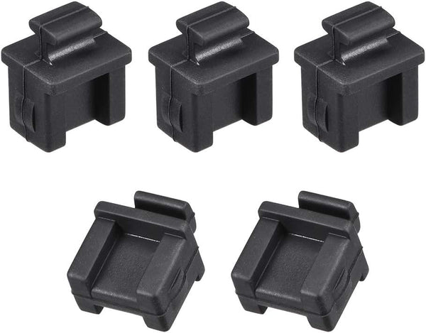 uxcell 5pcs SFP Silicone Protectors Cap Port Cover, Anti Dust 14mmx12mmx17mm Black