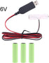T-HOT AA Battery Eliminator Power Supply Adapter, 1m USB Power Supply Cable, 1.5V - 6V, Replace 1 to 4pcs AA Battery