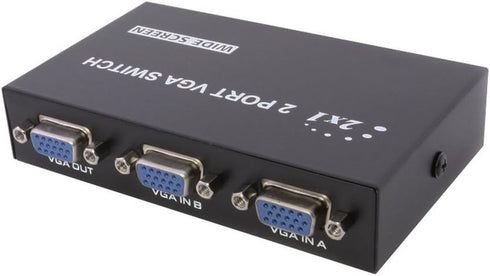2 Port VGA SVGA Monitor Sharing Switch Box 2 in 1 Out for LCD PC TV Monitor