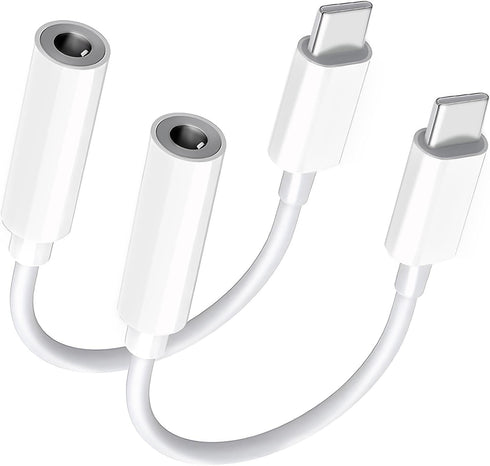 USB C to 3.5 mm Headphone Jack Adapter, 2-Pack Type C Aux Audio Dongle Cable for iPhone 15/15 Pro/Pro Max/Plus, Samsung