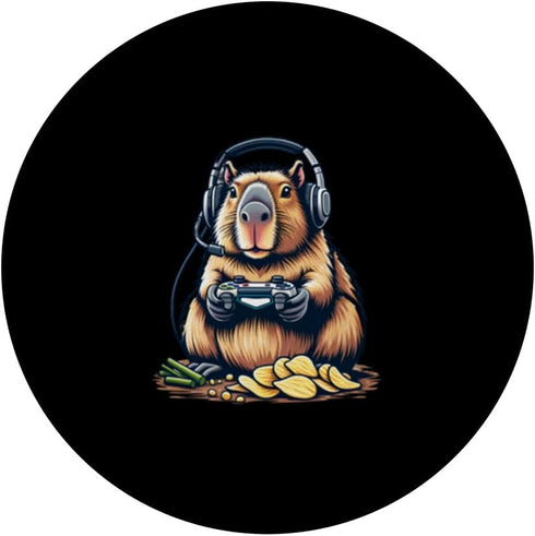 Cute Capybara Animal Gamer PopSockets Standard PopGrip for Gaming Capybaras