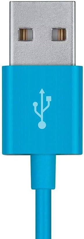 Monoprice USB Type-A to Micro Type-B Cable, 6 Feet, Blue, 2.4 Amp, Polycarbonate Connector Heads