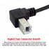 2.0 90 20cm cablecc Type B Male to Female USB Extension Cable Degree Down Angled for Printer Scanner Disk